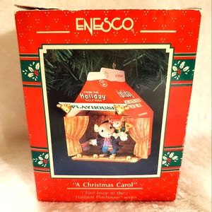 🚫SOLD🚫Vintage Enesco Christmas Carol Halfpint Playhouse Milk Mouse Ornament